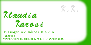 klaudia karosi business card