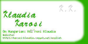 klaudia karosi business card